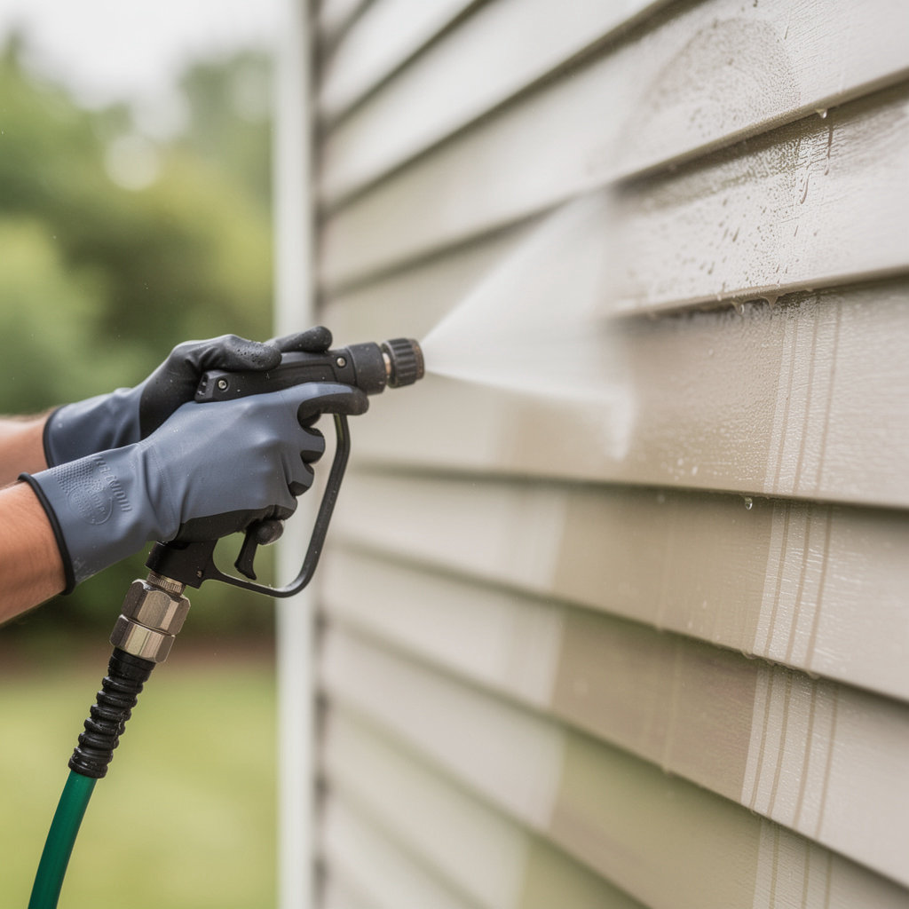 Nashville Pressure Pros professional soft washing a home exterior in Nashville, TN